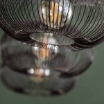 Hanglamp disk wire copper twist | 4 lichts | Ø35 | Zwart nikkel