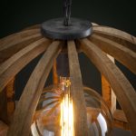 Hanglamp Gebogen houten spijlen | Ø60 | Massief mango naturel