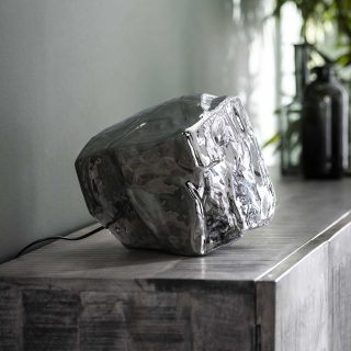 Tafellamp Rock chromed | 1 lichts | Chromed glas