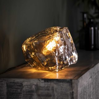Tafellamp Rock chromed | 1 lichts | Chromed glas