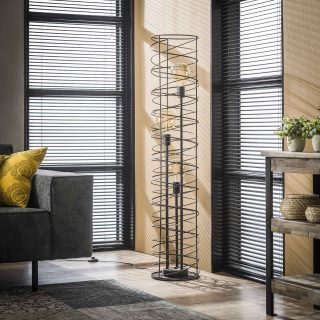 Vloerlamp Cilinder | 3 lichts | spiraal | Ø28 | Charcoal