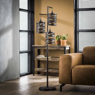 Vloerlamp spindle | 3 lichts | Slate grey