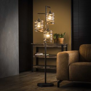 Vloerlamp spindle | 3 lichts | Slate grey