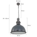 Hanglamp Bikkel | 1 lichts | Grijs, Zilver, Grijs