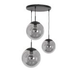 Hanglamp Bollique | 3 lichts | Transparant, Zwart