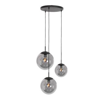 Hanglamp Bollique | 3 lichts | Transparant, Zwart