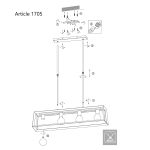 Hanglamp Buckley | 4 lichts | Zwart