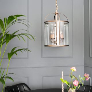 Hanglamp Pimpernel | 4 lichts | Brons, Bruin, Transparant