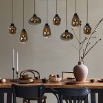 Hanglamp Reflexion | 8 lichts | Grijs, Zwart