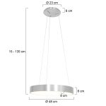 Hanglamp Ringlede | 1 lichts | Wit, Zilver, Grijs