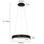 Hanglamp Ringlede | 1 lichts | Wit, Zwart