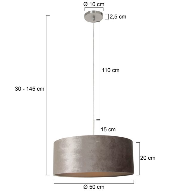 Hanglamp Sparkled Light | 1 lichts | Zilver, Grijs, Zilver, Grijs