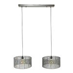 Hanglamp stringshade metal | 2 lichts | Zwart nikkel