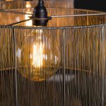 Hanglamp stringshade metal | 2 lichts | Zwart nikkel