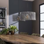 Hanglamp stringshade metal | 2 lichts | Zwart nikkel