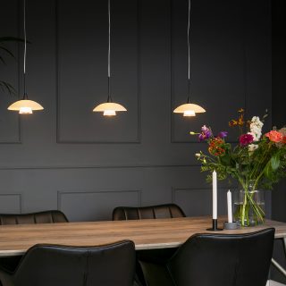 Hanglamp Tallerken | 1 lichts | Wit, Zwart