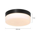 Plafondlamp Ikaro | Ø 24 | 1 lichts | Wit, Zwart