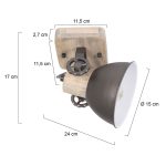 Spot Gearwood | 1 lichts | Antraciet, Zwart, Grijs, Bruin