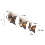 Spot Gearwood | 3 lichts | Antraciet, Zwart, Grijs, Bruin