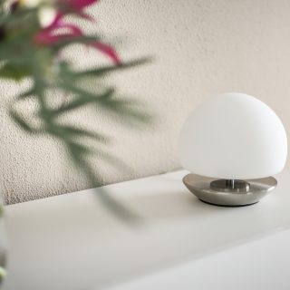 Tafellamp Ancilla | 1 lichts | Zilver, Grijs, Wit