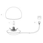 Tafellamp Ancilla | 1 lichts | Zilver, Grijs, Wit
