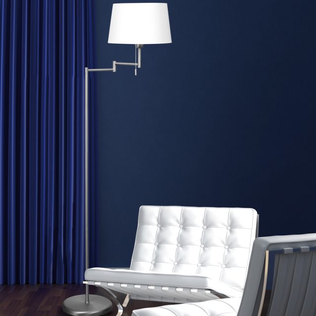 Vloerlamp Bella | 1 lichts | Zilver, Grijs, Wit