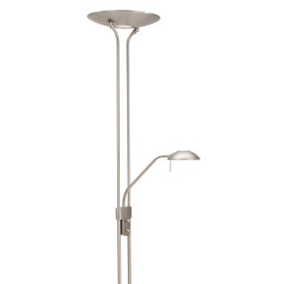 Vloerlamp Biron | 2 lichts | Zilver, Grijs, Wit