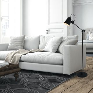 Vloerlamp Dolphin | 1 lichts | Zwart