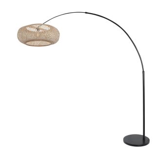 Vloerlamp Ikaro | 1 lichts | Bruin, Zwart