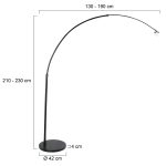 Vloerlamp Ikaro | 1 lichts | Bruin, Zwart