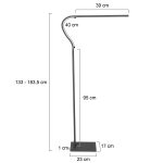 Vloerlamp Serpent | 1 lichts | Transparant, Zwart