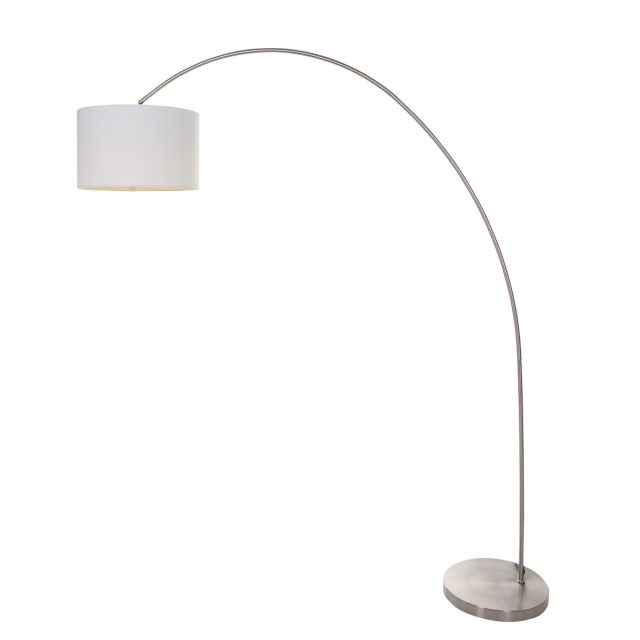 Vloerlamp Solva | 1 lichts | Zilver, Grijs, Wit