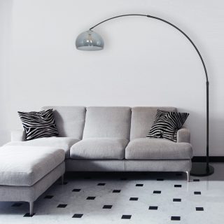 Vloerlamp Sparkled Light | 1 lichts | Transparant, Zwart