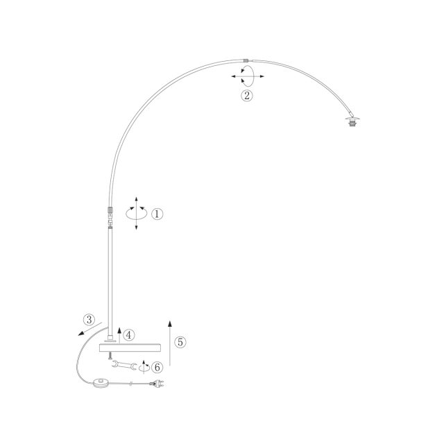 Vloerlamp Sparkled Light | 1 lichts | Zilver, Grijs, Zwart