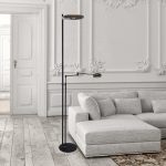 Vloerlamp Turound LED | 2 lichts | Grijs, Zwart