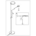 Vloerlamp Turound LED | 2 lichts | Grijs, Zwart