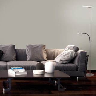 Vloerlamp Turound Light color | 2 lichts | Zilver, Grijs