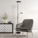 Vloerlamp Zenith LED | 2 lichts | Wit, Zwart