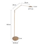 Vloerlamp Zodiac LED | 1 lichts | Brons, Bruin, Wit