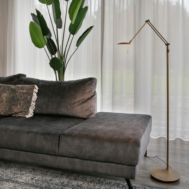 Vloerlamp Zodiac LED | 1 lichts | Brons, Bruin, Wit