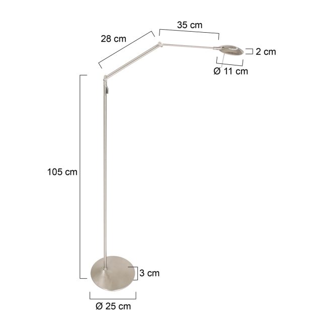Vloerlamp Zodiac LED | 1 lichts | Zilver, Grijs, Wit