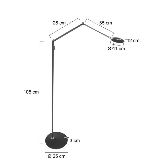 Vloerlamp Zodiac LED | 1 lichts | Zwart