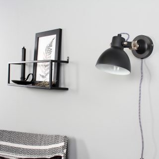 Wandlamp Cera | 1 lichts | Metaal, Zwart
