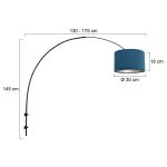 Wandlamp Gramineus | 1 lichts | Blauw, Zwart