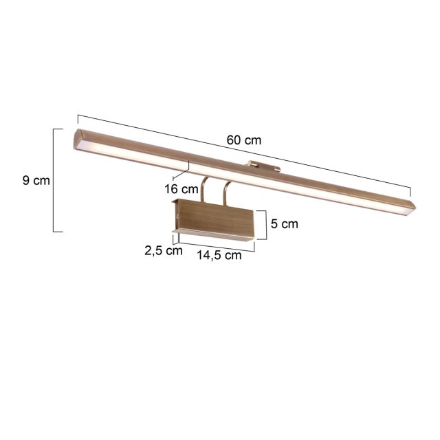 Wandlamp Litho LED | 1 lichts | Brons, Bruin, Wit