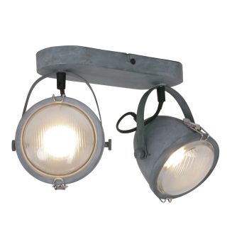 Wandlamp Paco | 2 lichts | Grijs, Wit