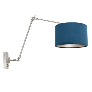 Wandlamp Prestige Chic | 1 lichts | Blauw, Zilver, Grijs