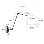 Wandlamp Prestige Chic | 1 lichts | Wit, Zwart