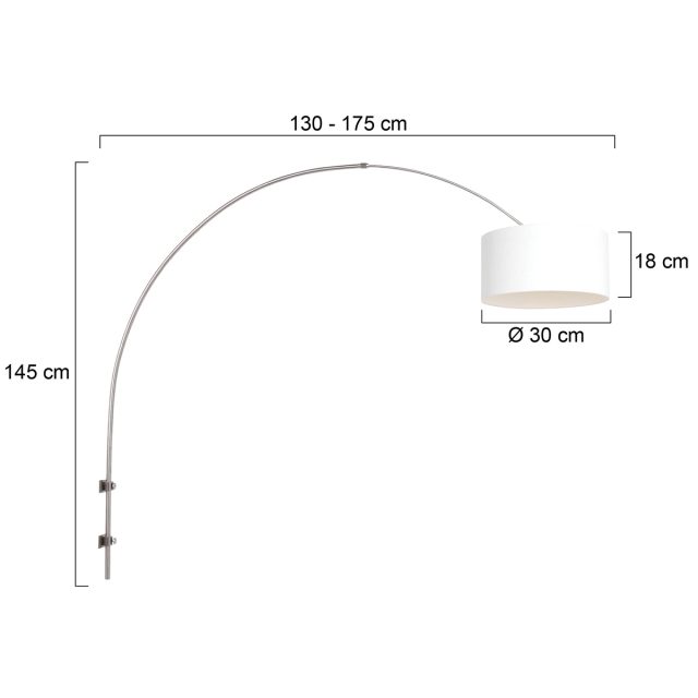 Wandlamp Sparkled Light | 1 lichts | Zilver, Grijs, Wit