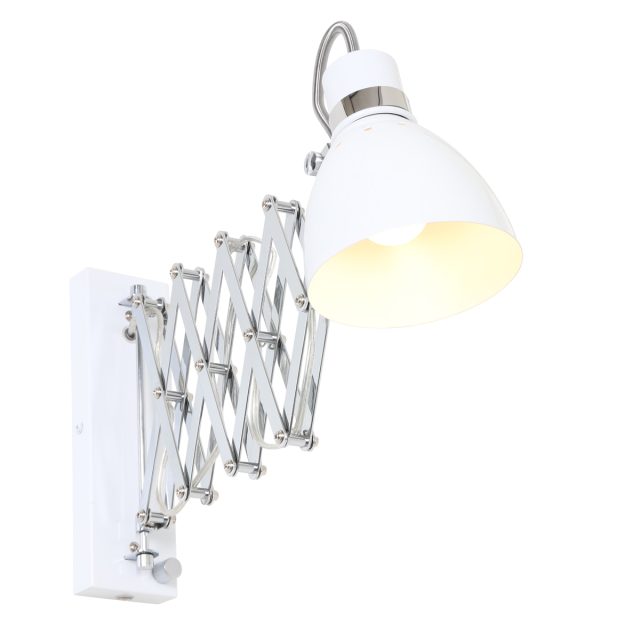 Wandlamp Spring | 1 lichts | Zilver, Grijs, Wit
